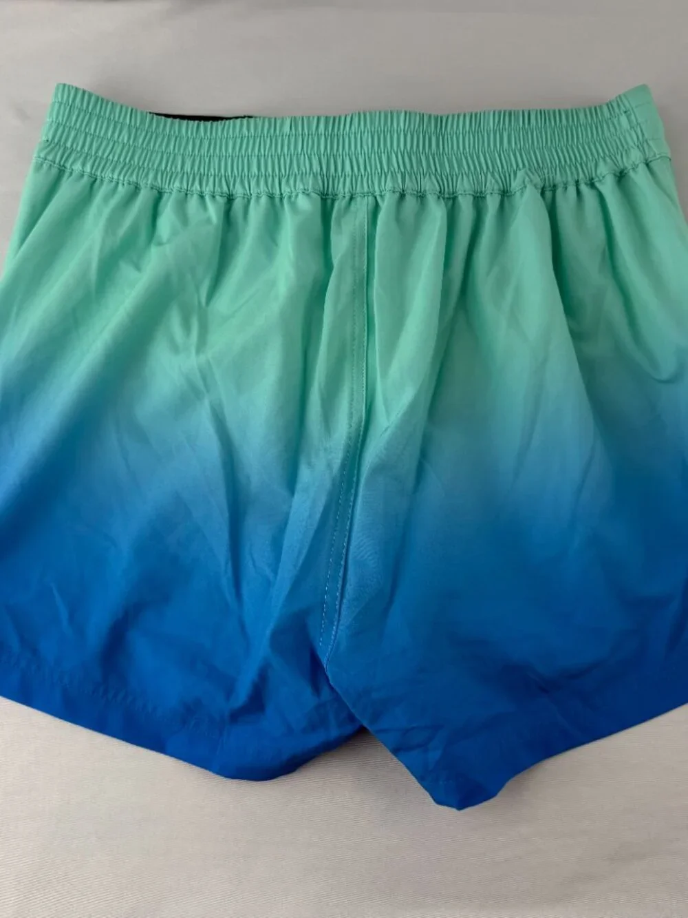 Tucann Men Blue Ombre Swim Trunks Board Shorts Compression Liner Size M